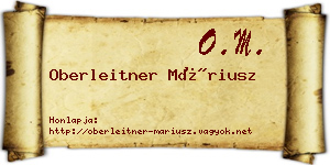 Oberleitner Máriusz névjegykártya